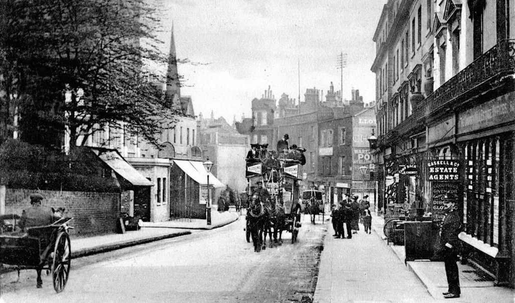 The Kensington Church Street bend in 1904